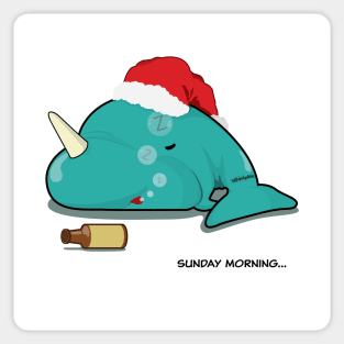 Narwhal on Sunday Morning Sticker